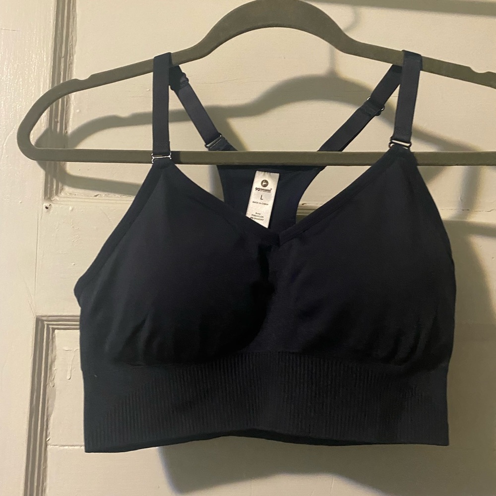 NWOT! 90 Degree By Reflex Navy Blue Sports Bra - Picture 2 of 8